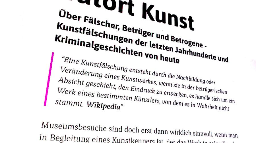 Screenshot von Typografie auf einer Website