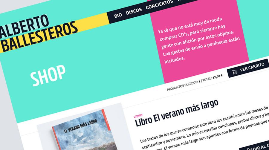 Screenshot vom Shop auf albertoballesteros.com.