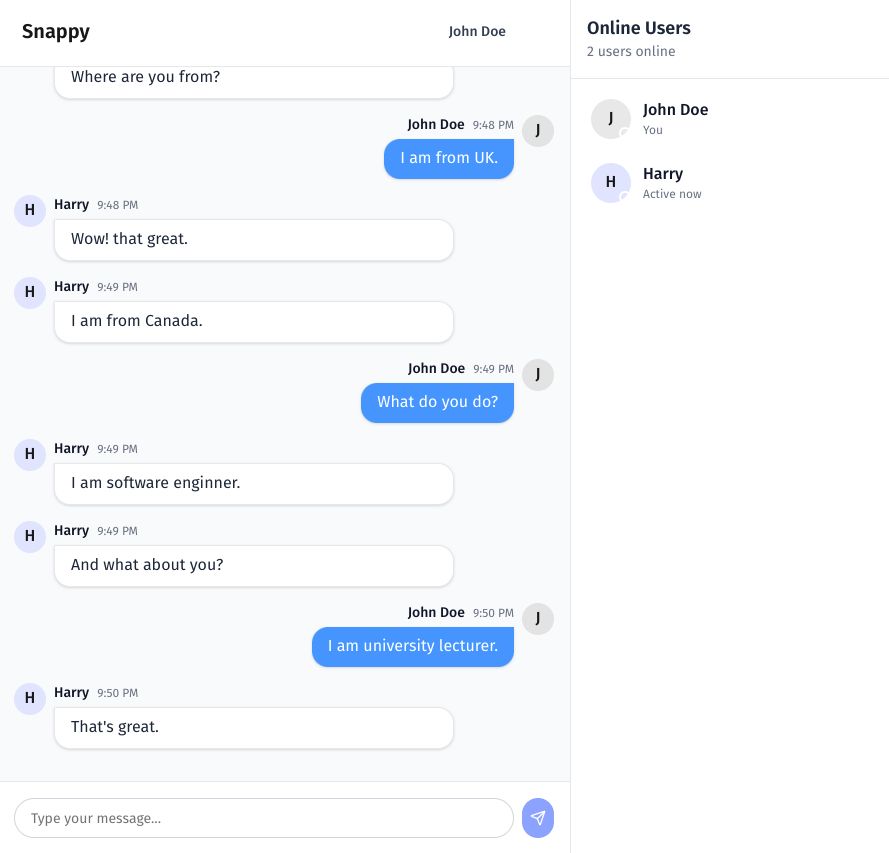 Snappy is a fast, anonymous chat app that connects you with random people worldwide for quick, spontaneous conversations.
